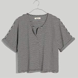 Madewell Double-Faced Henley Tee in Stripe - Small - NWT